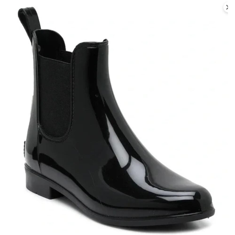 Marc Fisher Rainy2 Black Rubber Chelsea Boots Size 10‎